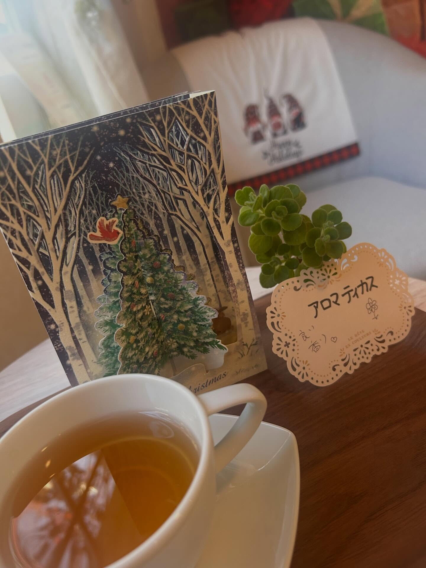 今月のお茶🫖は30年間で発酵したプアールティーと陳皮のお茶で