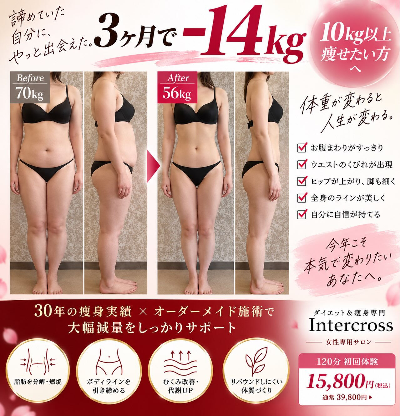 来年の夏に向けて、10kg以上痩せたい方は今からですよ！